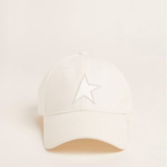 Golden Goose White Cream Adjustable Baseball Hat Cap With Star NWOT - Picture 3 of 16